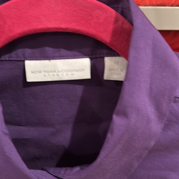 NY & Co purple button down size XS work shirt - Picture 2 of 3